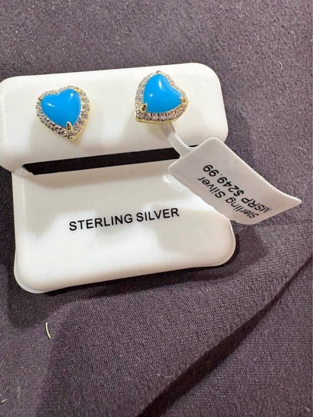 Sterling Silver Heart Turquoise Halo Stud Earrings